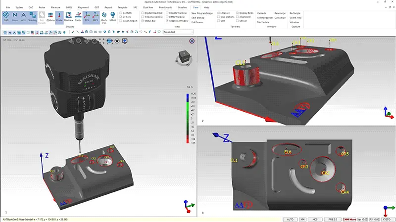 CappsDMIS CMM Metrology Software with a Renishaw PH20 5-axis probe