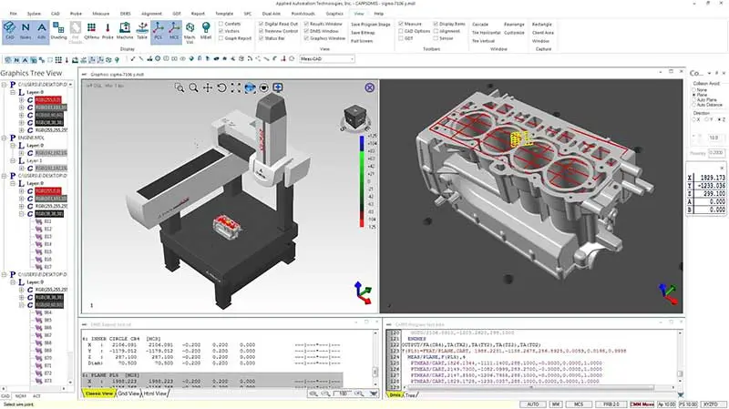 CappsDMIS on CMM with engine block